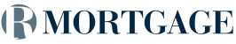 Logo with letter R in blue-gray circle
